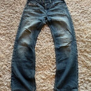 Diesel Bootcut Distressed Blue Jeans
